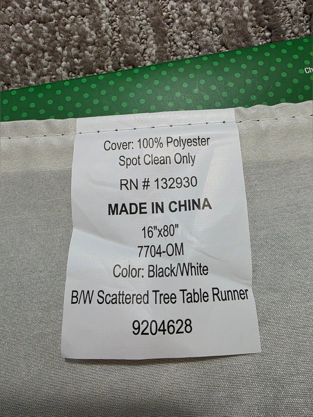 NWT Black Rustic Tree Table Runner Moody Whimsigoth Modern Monochrome 16x80